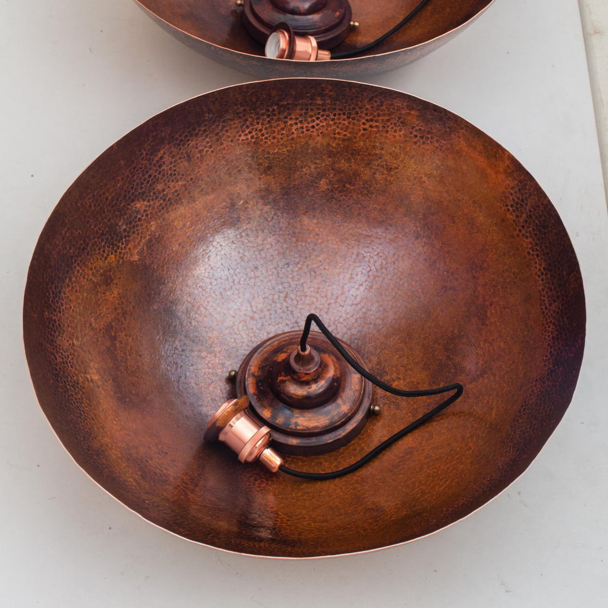 22" Oxidized Copper Dome Pendant Light, Kitchen Island Lighting