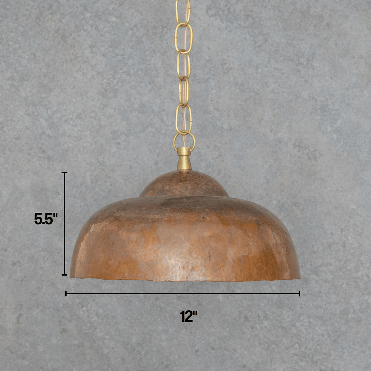 Tiered Copper Dome: Solid Hand-Forged Artisan Lighting with Aged Patina Finish