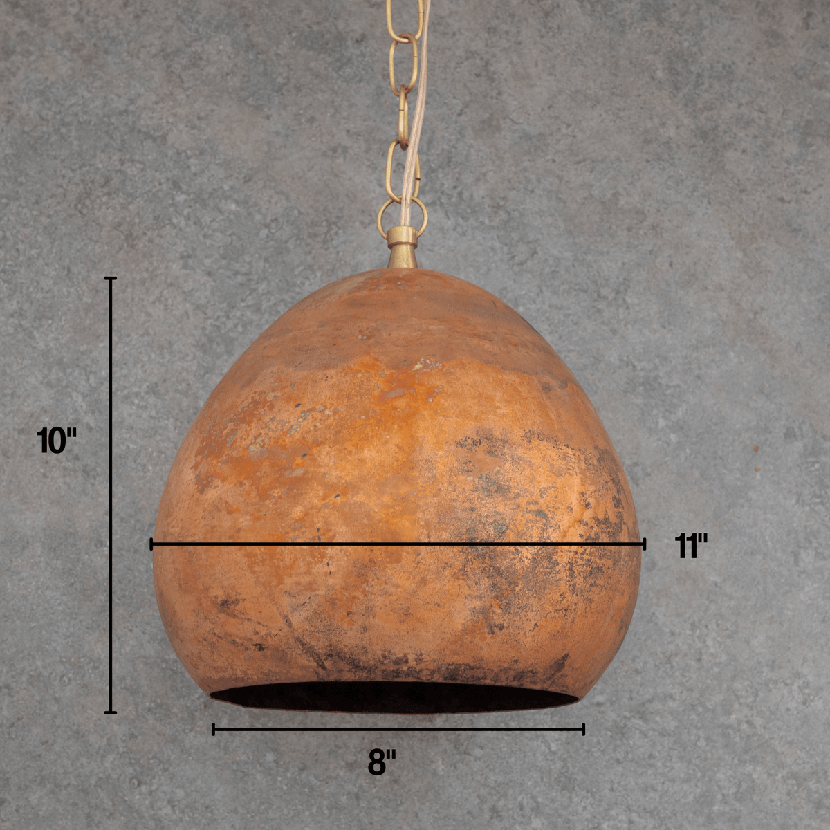 Oxidized Copper Teardrop Pendant | Handcrafted Moroccan Lamp