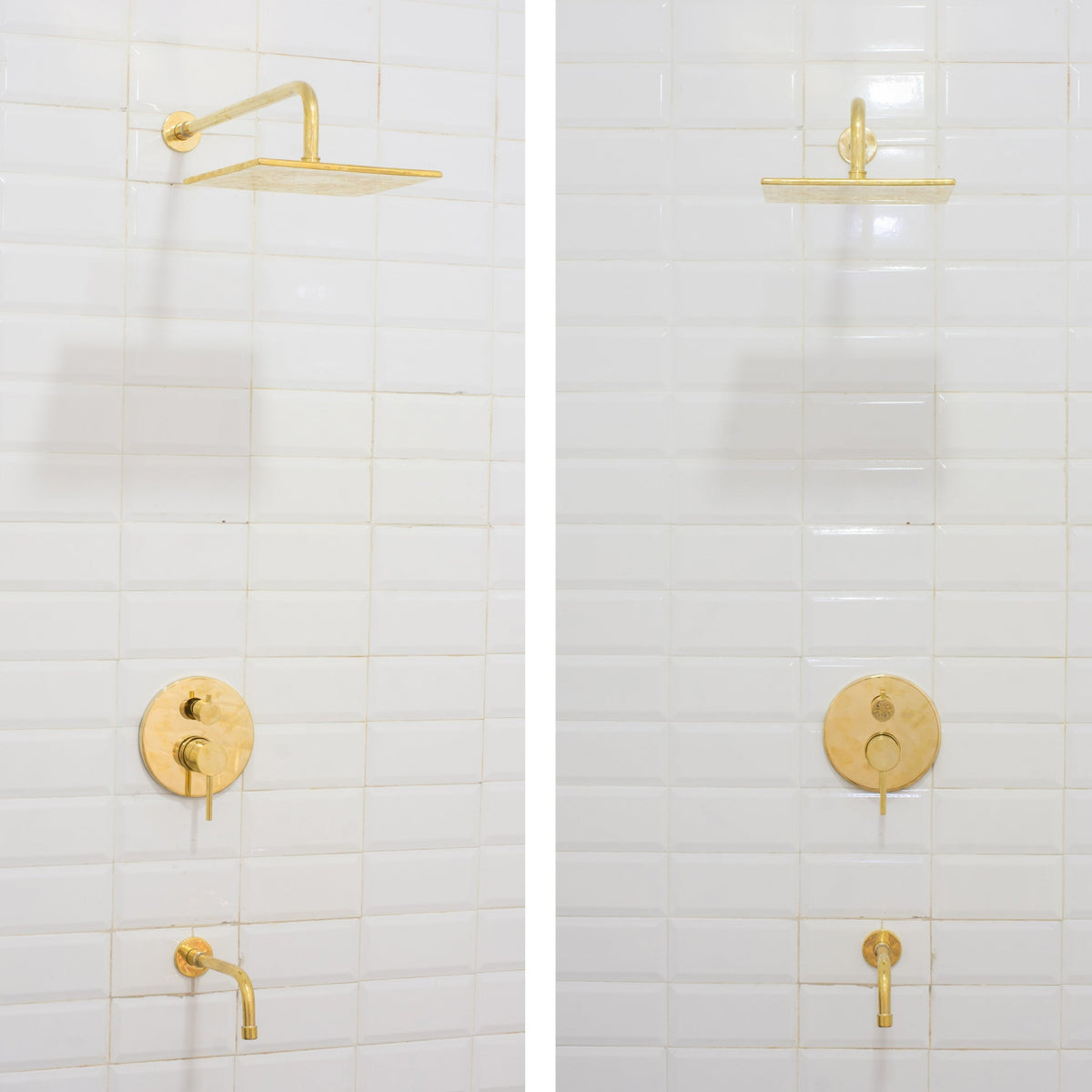 Built-in 2 outlet Brass Shower System - Head Shower System With Tub Filler