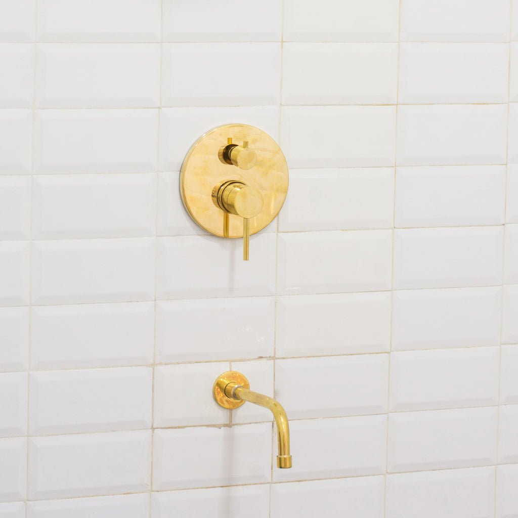 Built-in 2 outlet Brass Shower System - Head Shower System With Tub Filler