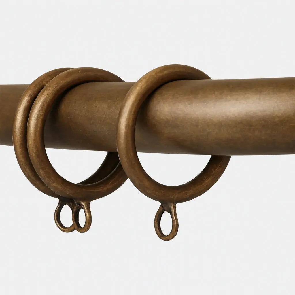 Antique Bronze French Return Curtain Rod - Unlacquered Brass
