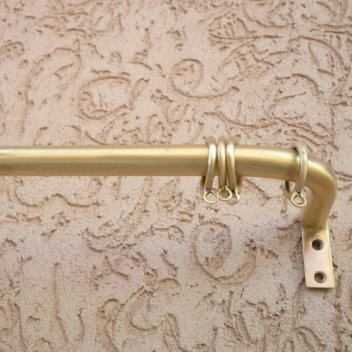 Unlacquered Brass Cafe Curtain Rod With Solid Brass Rings