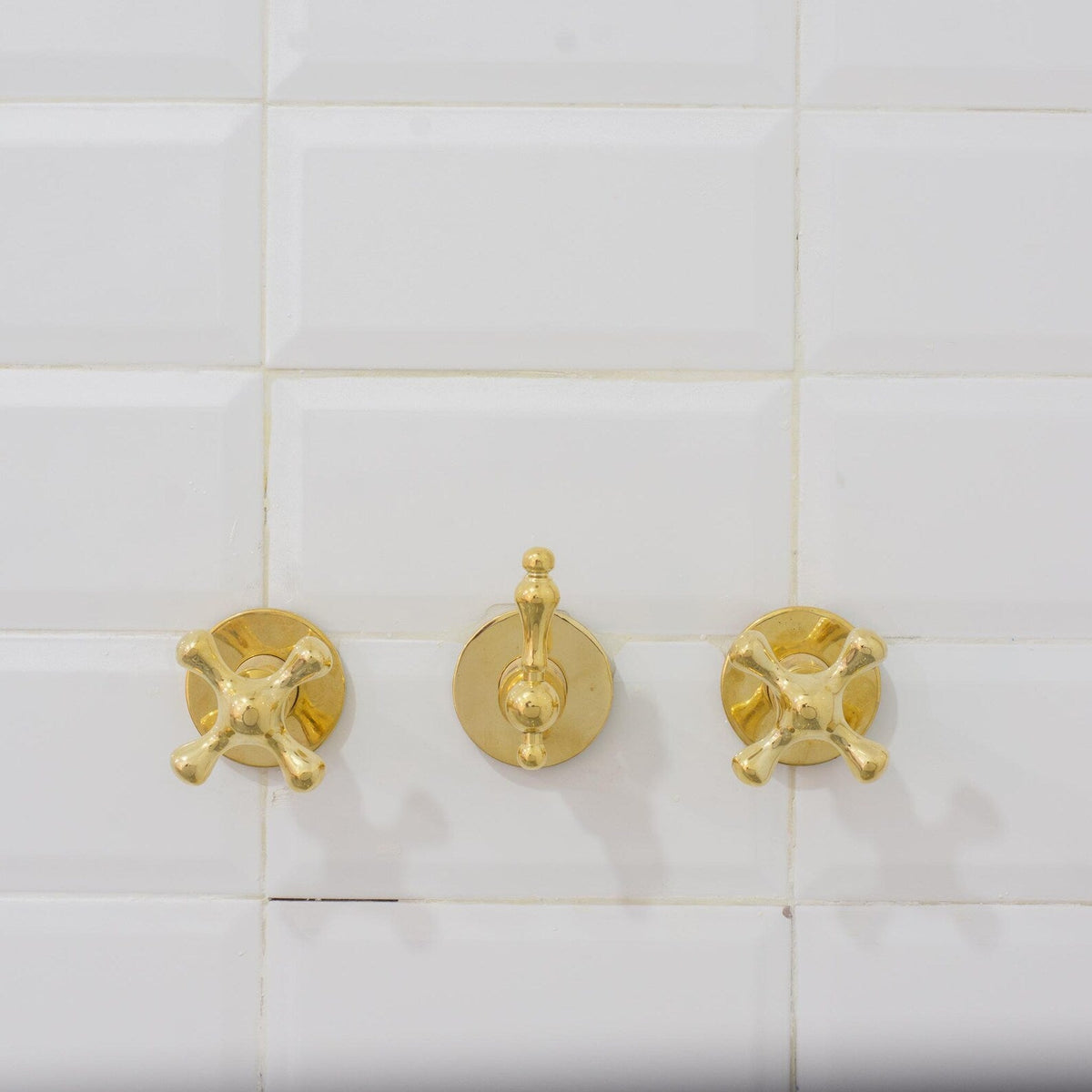 Solid Brass 2-Outlet Shower System, Ceiling Rainfall Shower With Tub Filler