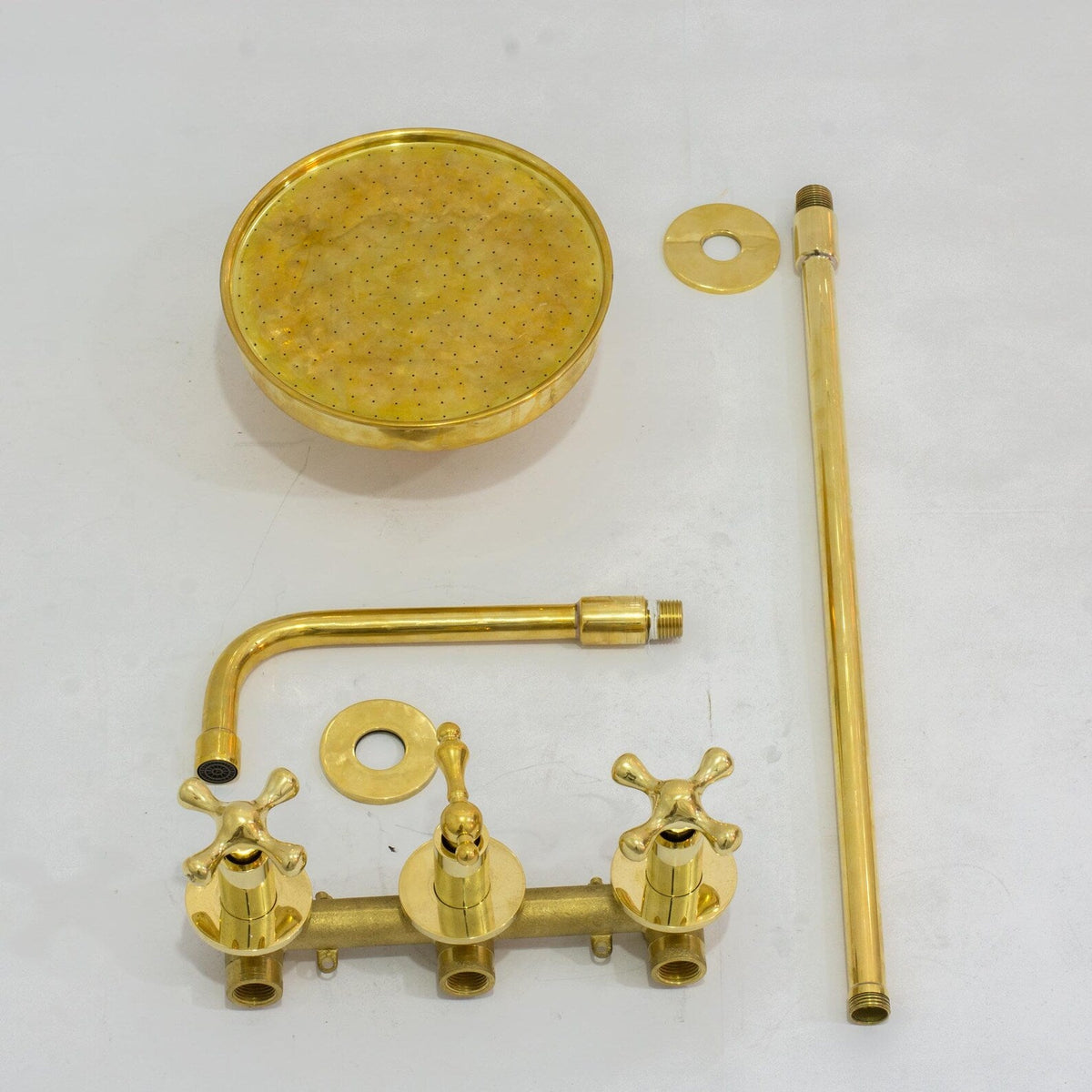 Solid Brass 2-Outlet Shower System, Ceiling Rainfall Shower With Tub Filler