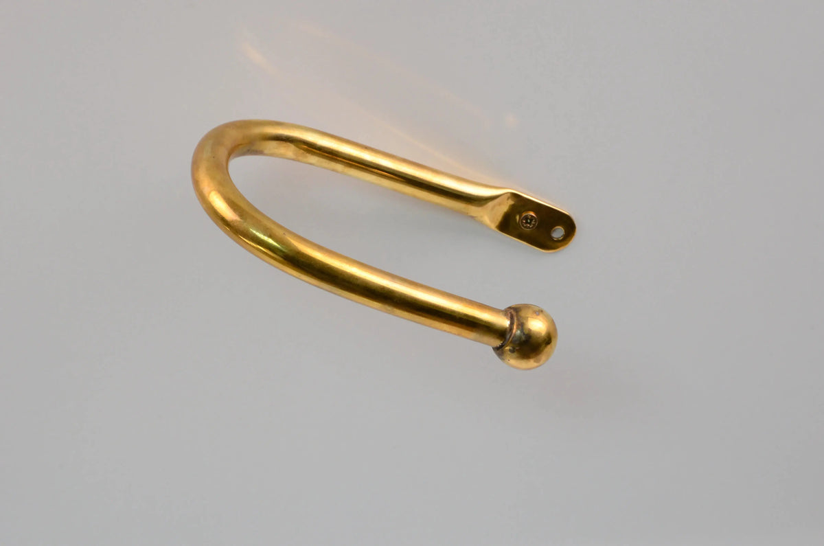 Brass Curtain Holdback, Minimalist U Shape Drapery Tieback