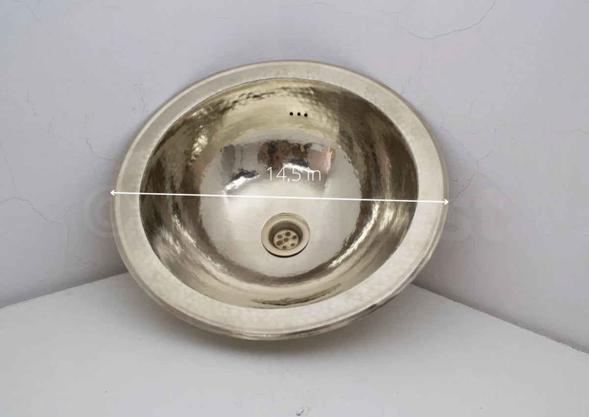 Handcrafted Solid German Silver Sink, Drop In Customizable German Silver Sink (14,5”)