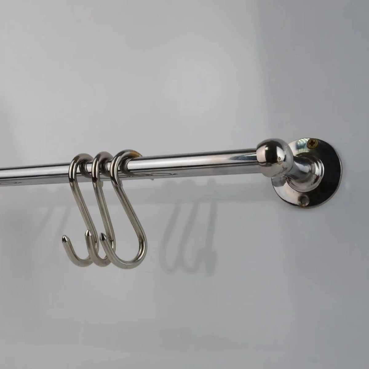 Chrome Pot Rail, Chromed Solid Brass Pot Rack For Kitchen Organization