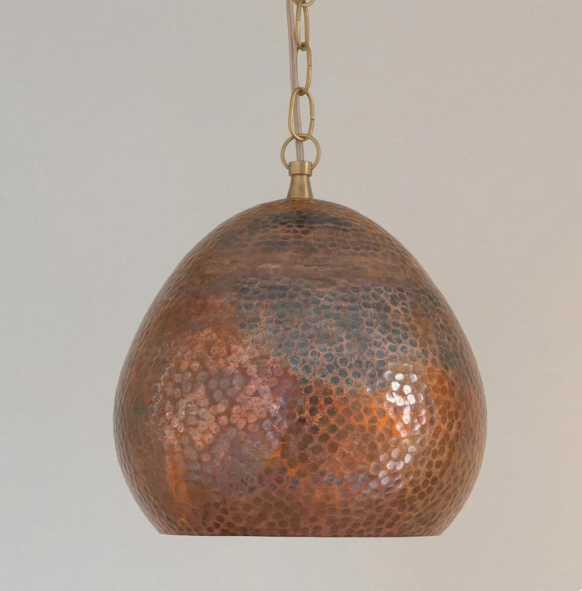 Hand-Hammered Solid Copper Teardrop Pendant Light - Moroccan Brass Fixture for Kitchen Islands & Dining Rooms