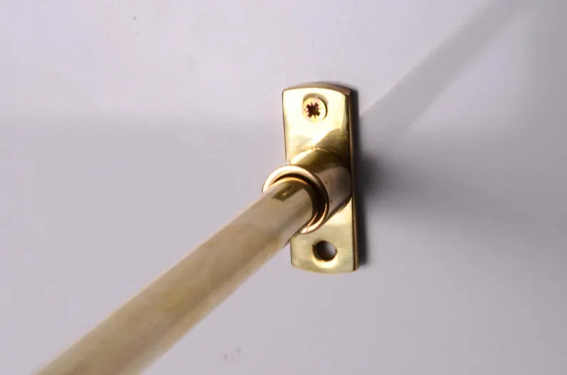Unlacquered Brass Café Curtain Rod – Solid Brass Rod with Brass Brackets