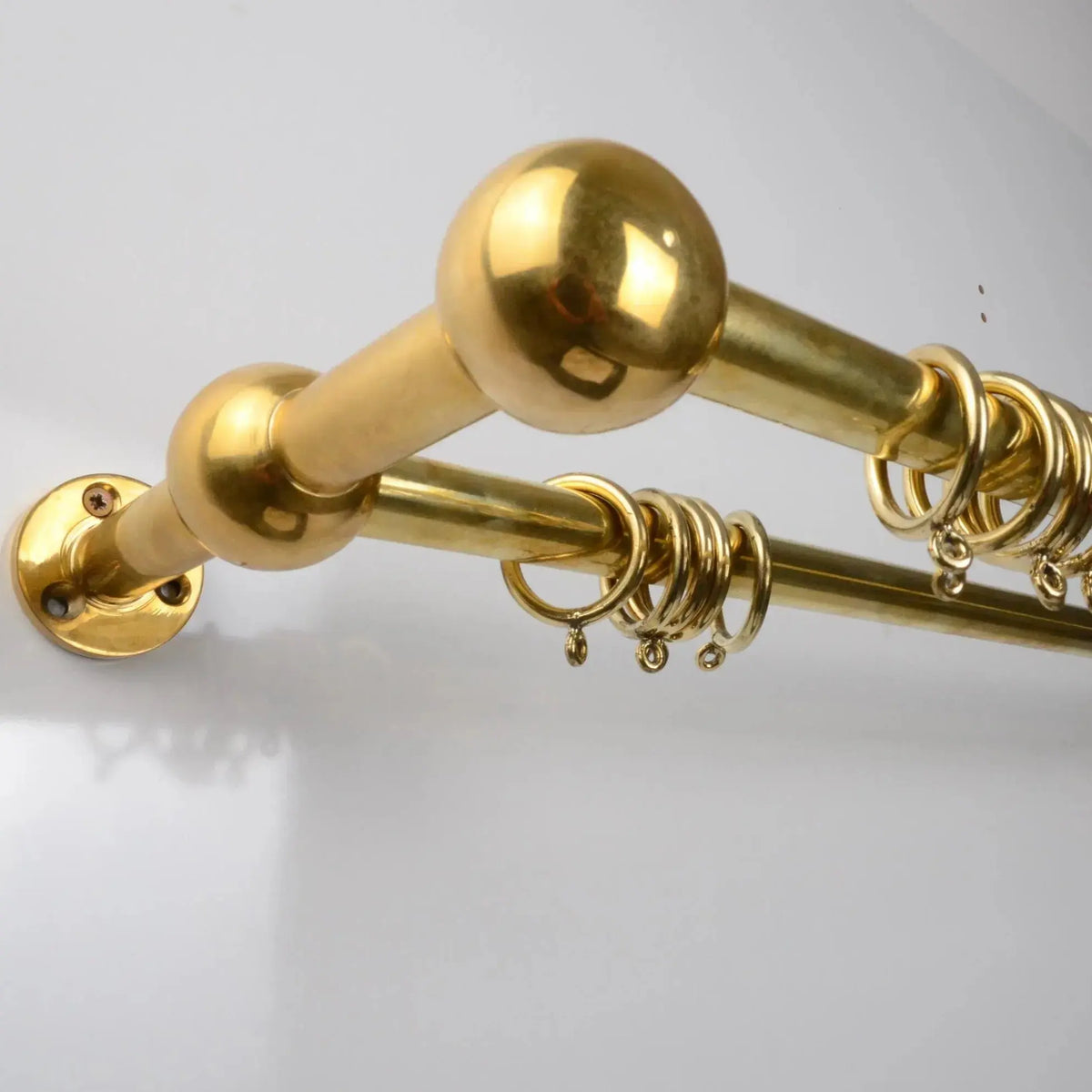 Double Brass Curtain Rod With Rings,DDP shipping