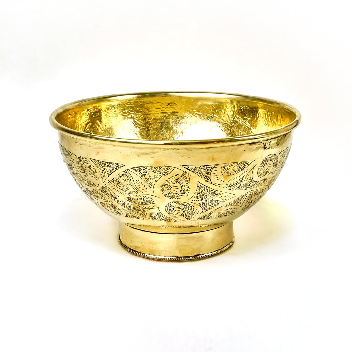 Engraved Brass Bathroom Vessel Sink, Round brass wash basin