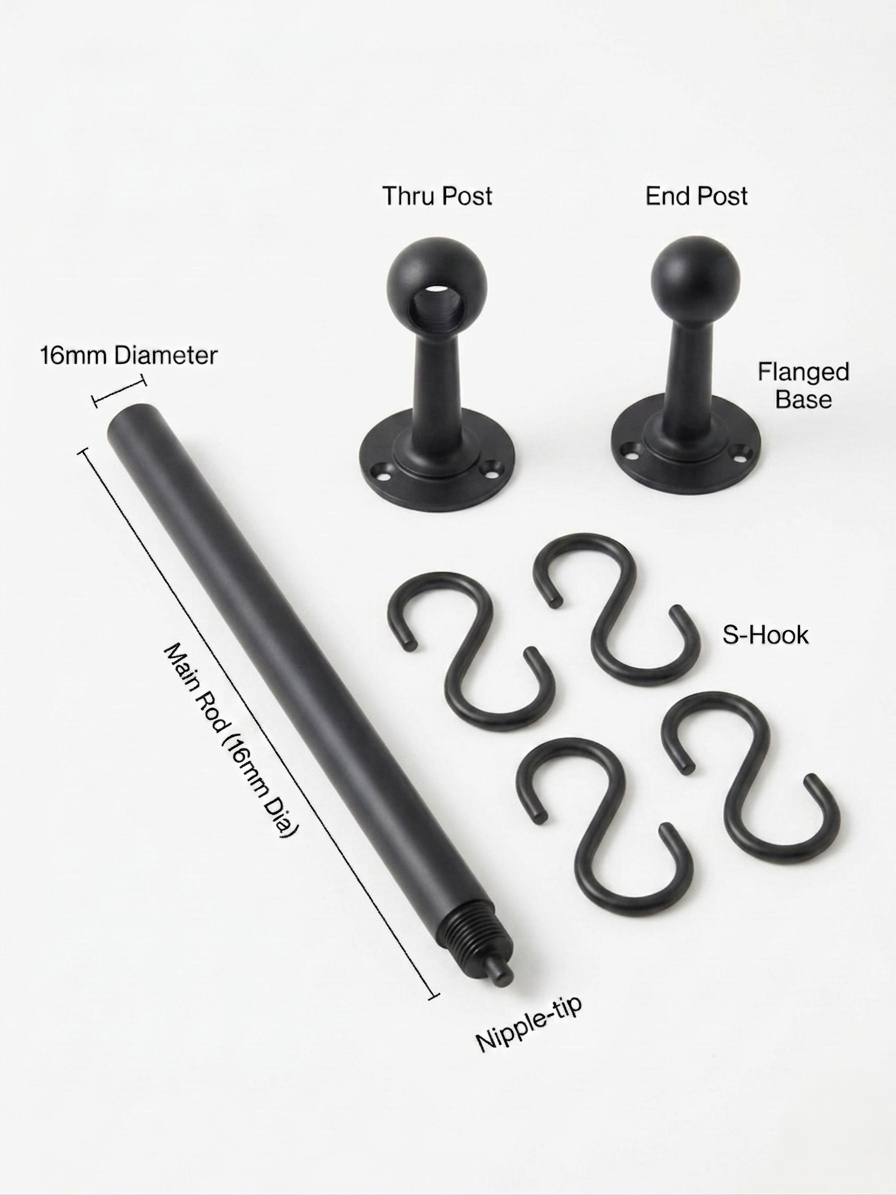 Matte Black Pot Rail - The Utensil Rail