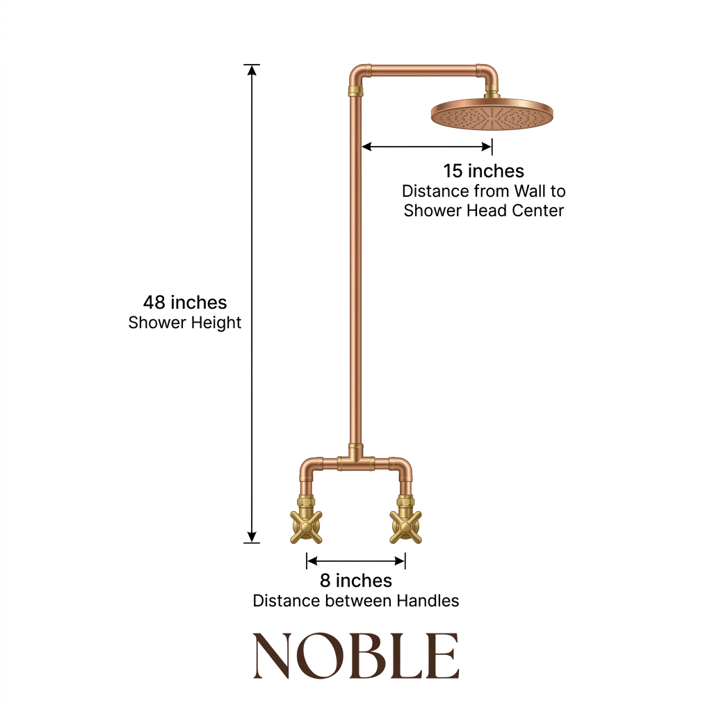 Unlacquered Copper & Brass Outdoor Shower System