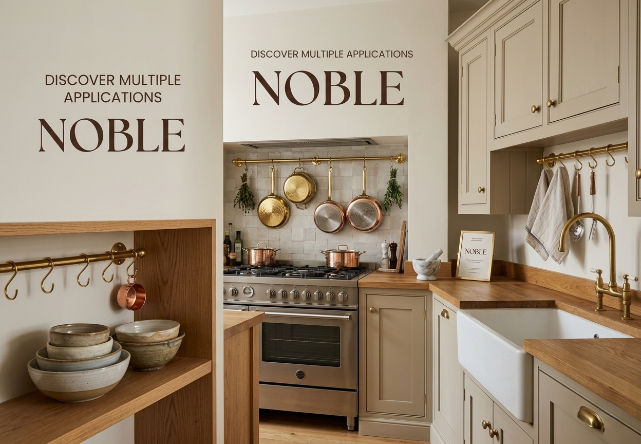 Unlacquered Brass Pot Rail - The Utensil Rail