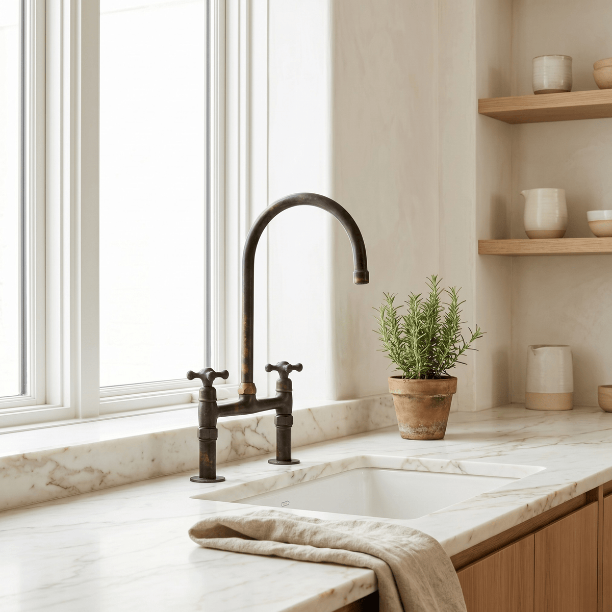 Heritage Living Brass Bridge Faucet | Signature Living Finishes