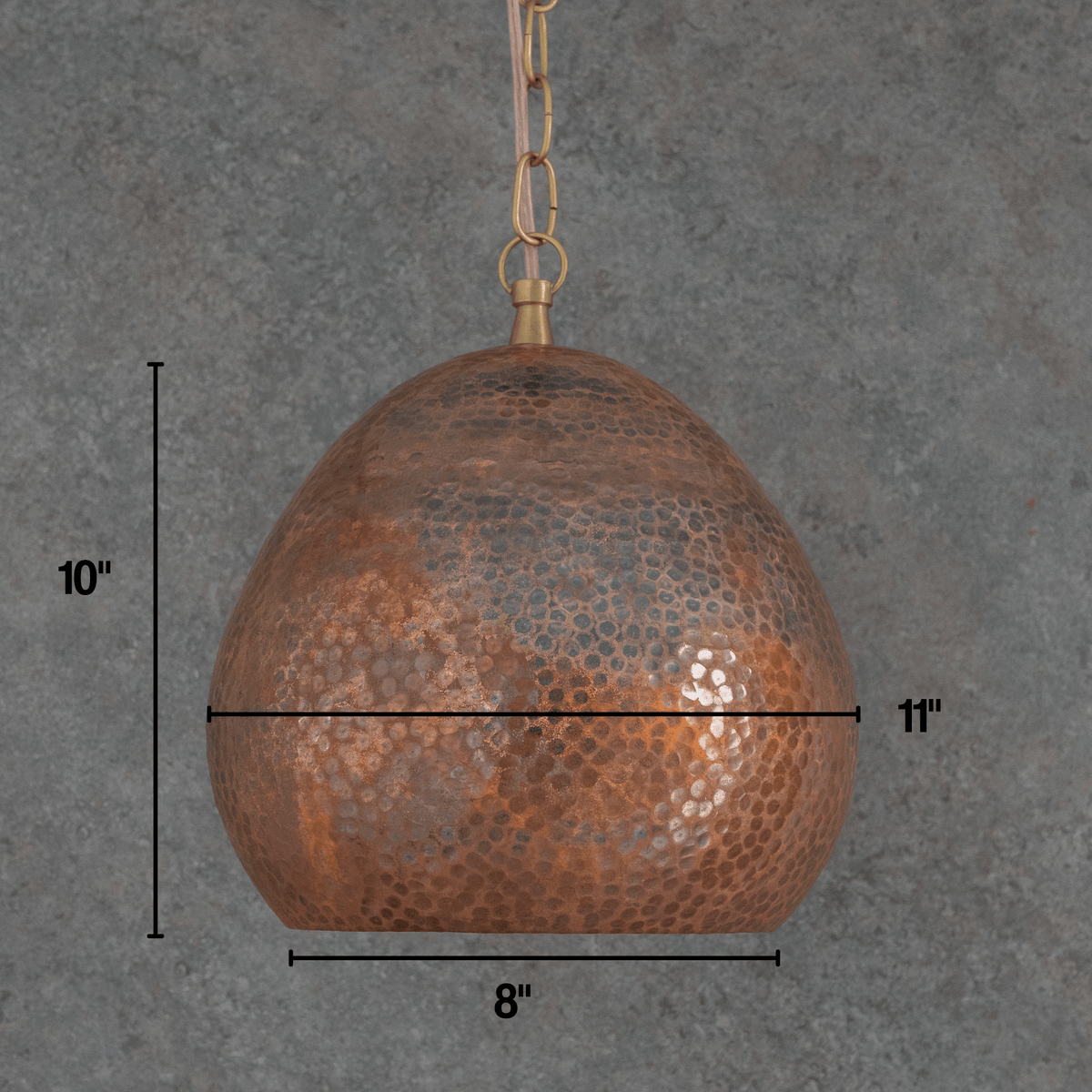 Hand-Hammered Solid Copper Teardrop Pendant Light - Moroccan Brass Fixture for Kitchen Islands & Dining Rooms