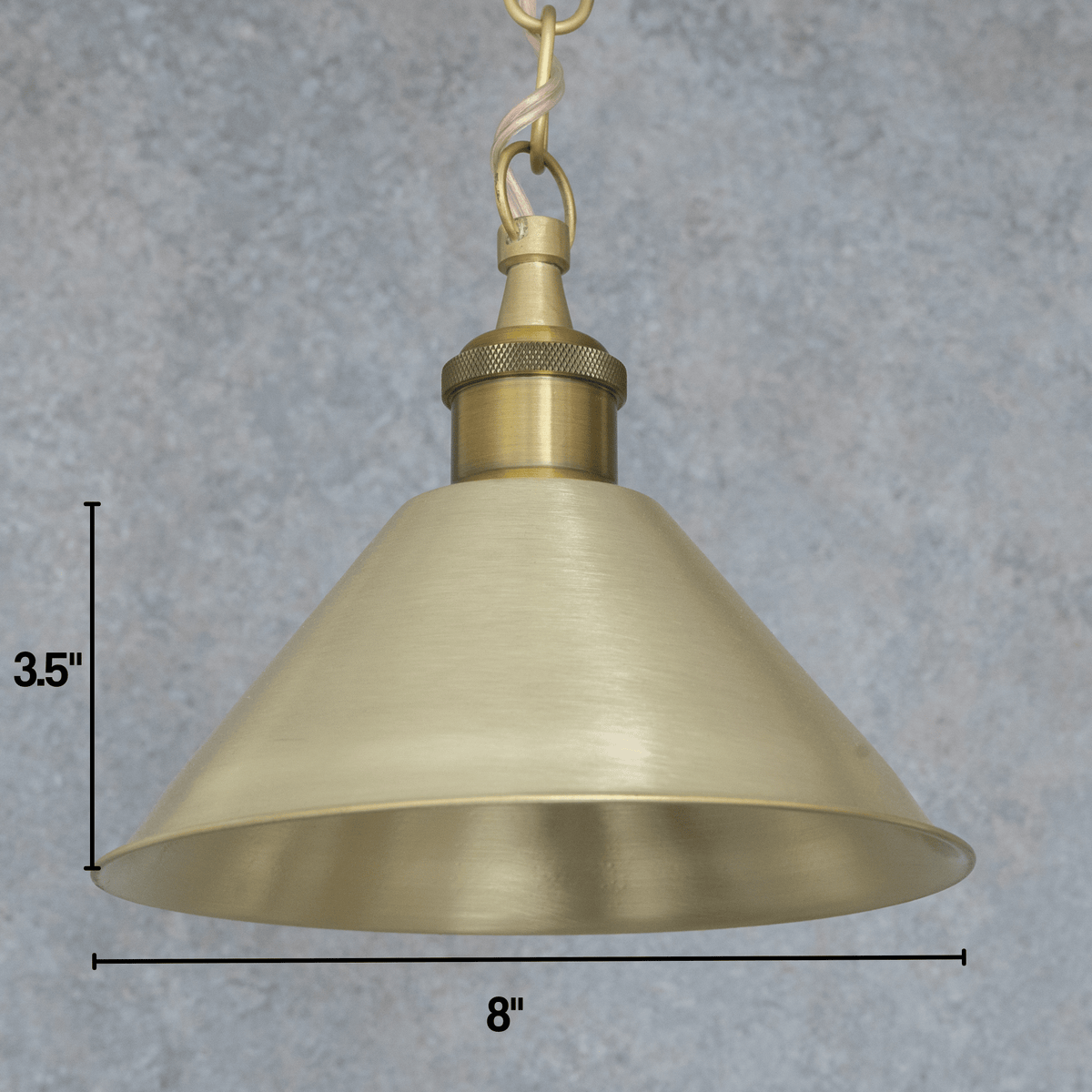 Brushed Brass Minimalist Cone Pendant – Mid-Century Modern Industrial Hanging Light