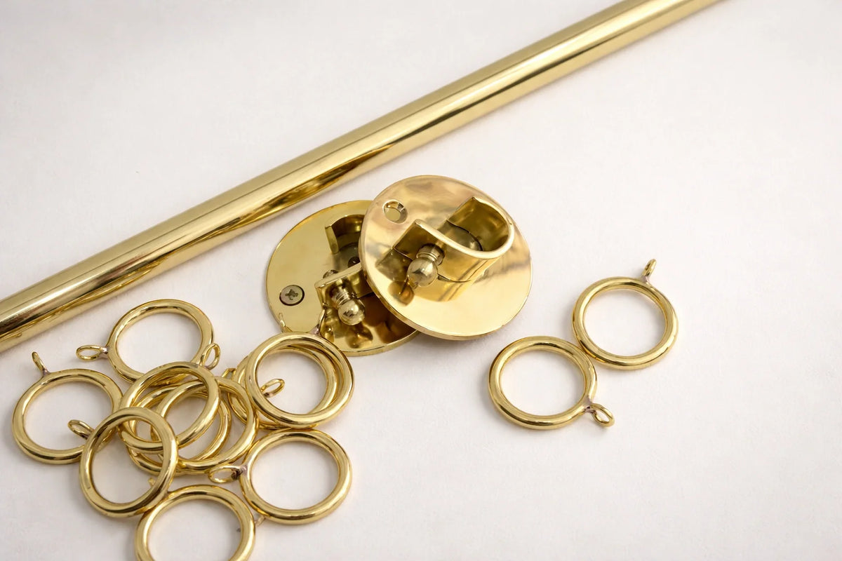 Unlacquered Brass Inside Mount Café Curtain Rod Bracket – Stylish Window Hardware