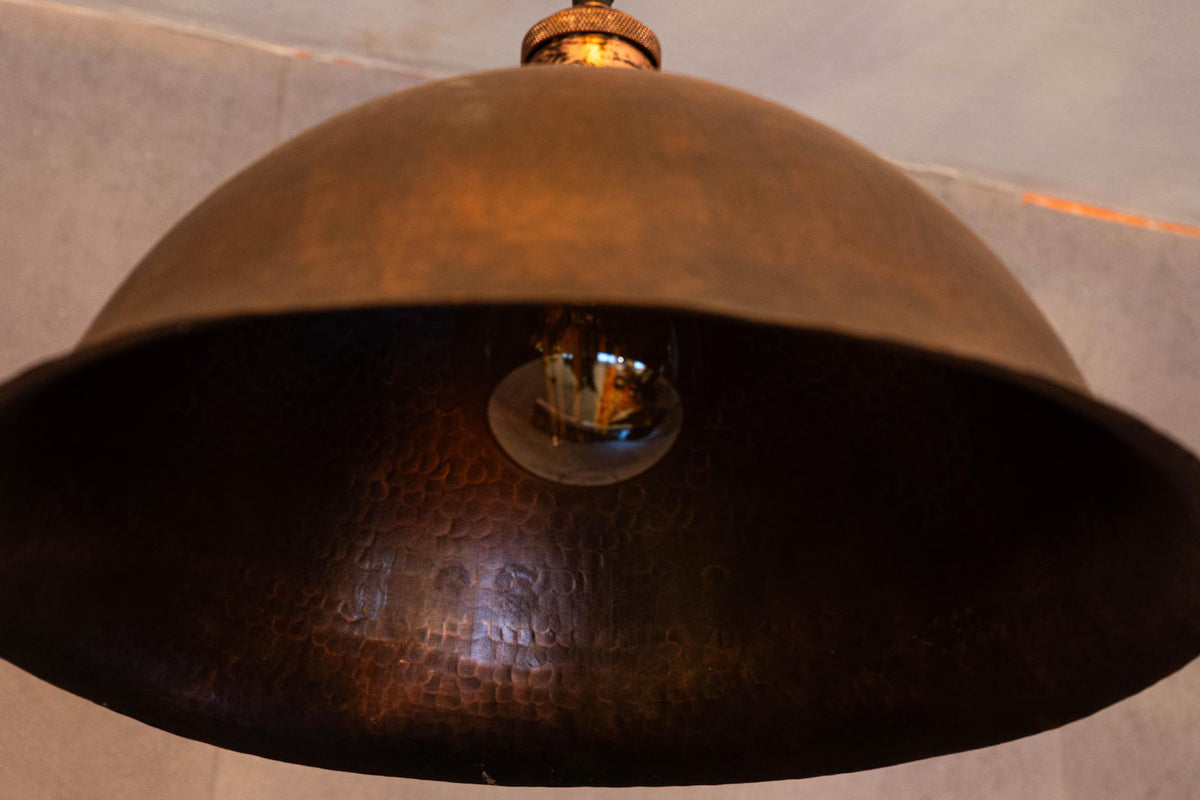 Oxidized Solid Copper Pendant Light, Kitchen Island Hanging Light Fixture