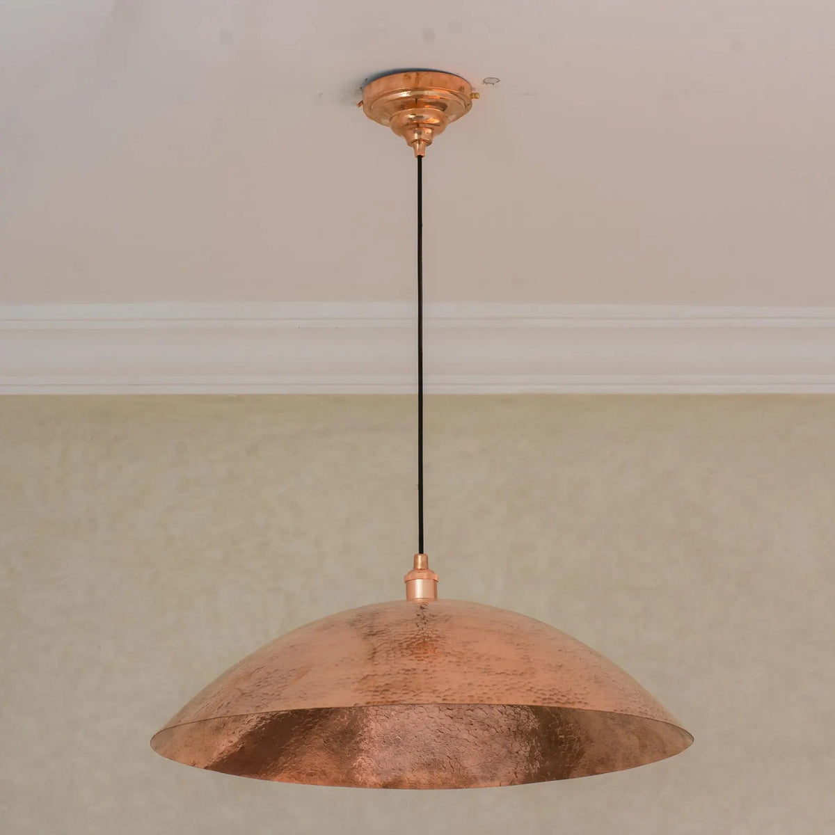 Customizable Large Unlacquered Copper Pendant Light, Ceiling Copper Light Fixture