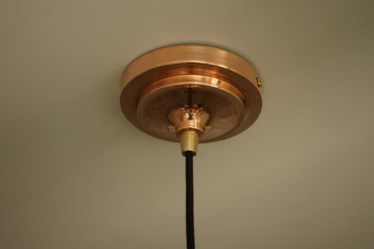 Oxidized Solid Copper Pendant Light, Dome Ceiling Light, Kitchen Island Hanging Light Fixture