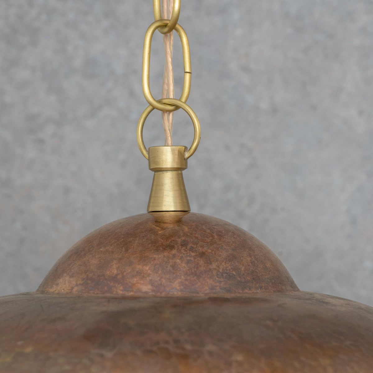 Tiered Copper Dome: Solid Hand-Forged Artisan Lighting with Aged Patina Finish