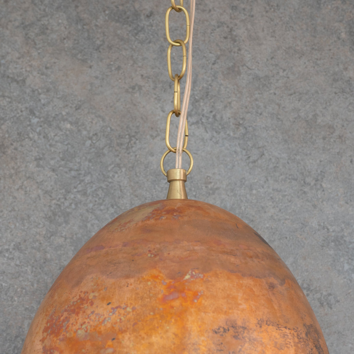 Oxidized Copper Teardrop Pendant | Handcrafted Moroccan Lamp