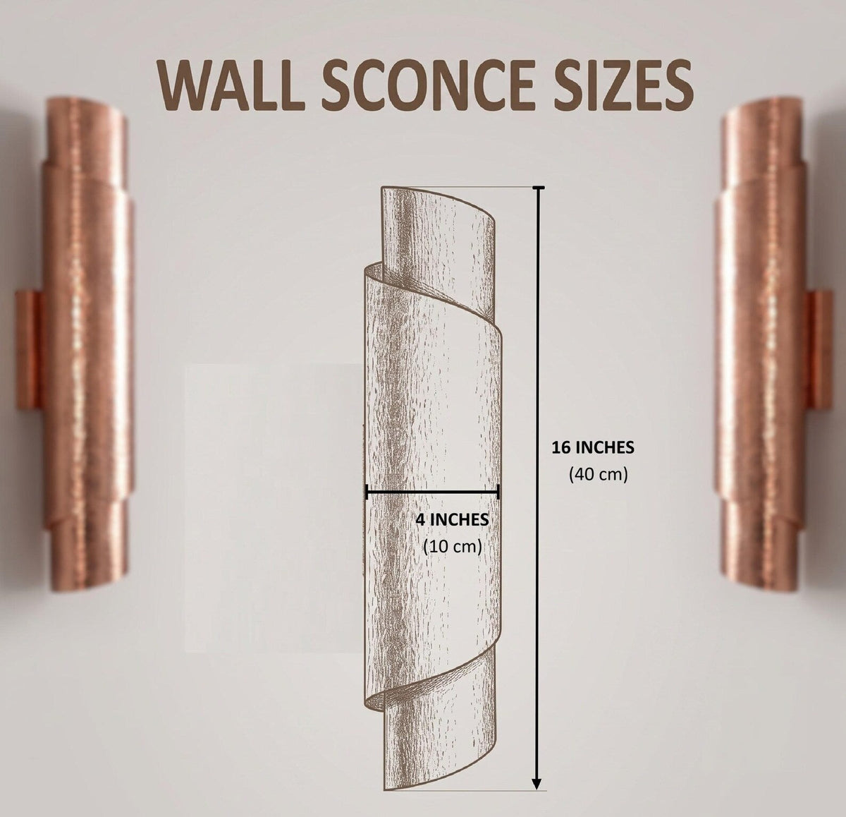 Hammered Copper Wall Sconce, Minimalist Lighting Fixture, Rustic Copper Light
