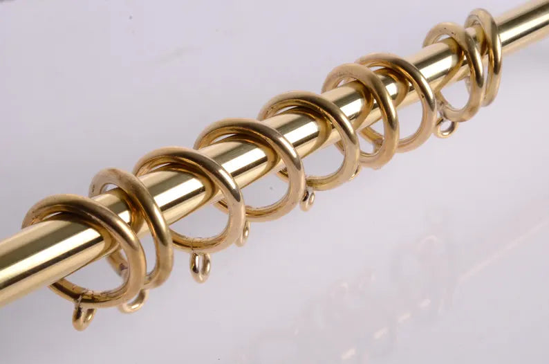 Solid Brass Café Curtain Rod with Rings