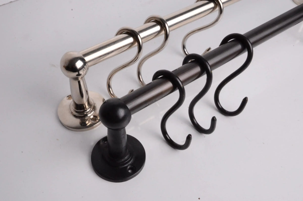 Kitchen Hanging Pot Rack, Nickel Finish, Dark Bronze Finish
