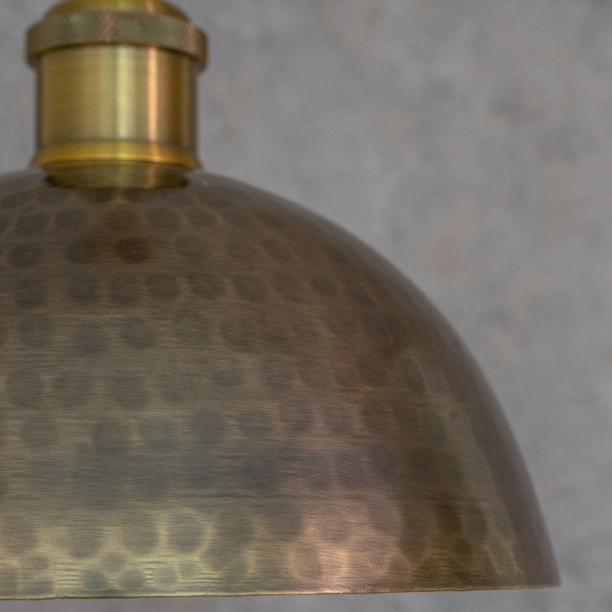 Antique Bronze Hammered Dome Pendant Light - Artisan Patina Finish