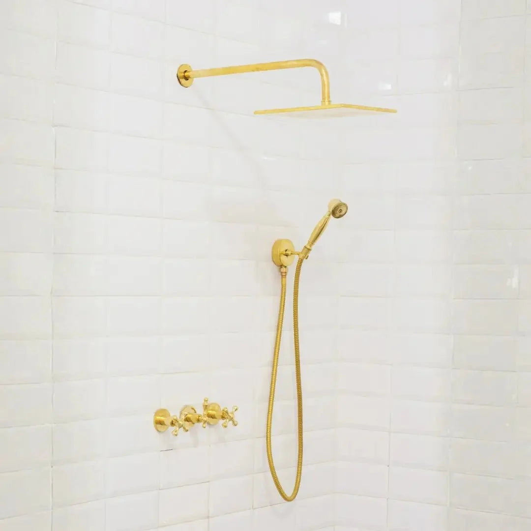 Brass Shower Fixtures – Dual Shower Head