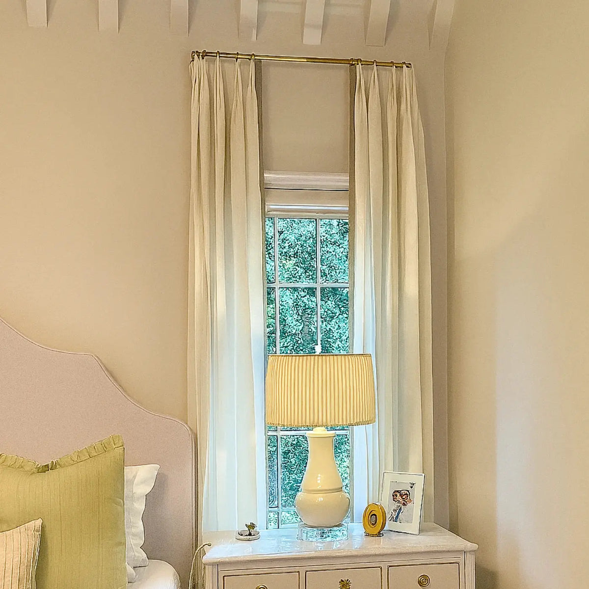 Unlacquered Brass Cafe Curtain Rod With Solid Brass Rings