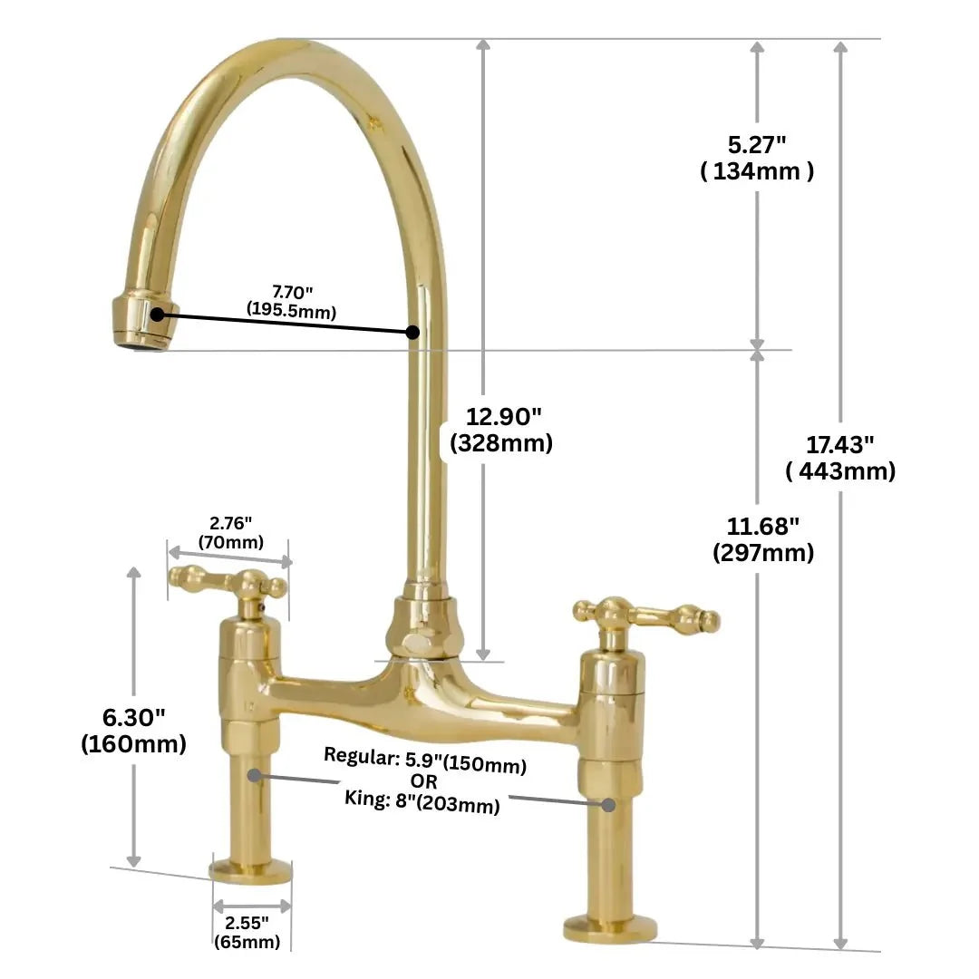 Bridgeford - Unlacquered Brass Kitchen Bridge Faucet