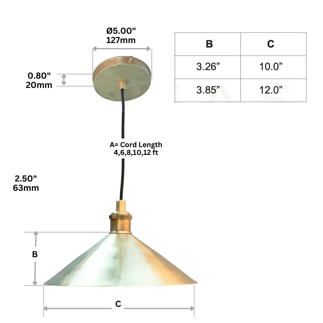 Brushed Brass Pendant Light Shade, Ceiling Mount Kitchen Island Lighting, Brass Hanging Lamp Dining Table