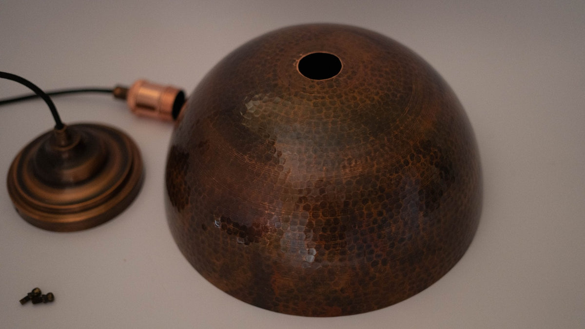 Dome - Oxidized Copper Pendant Light, Kitchen Island