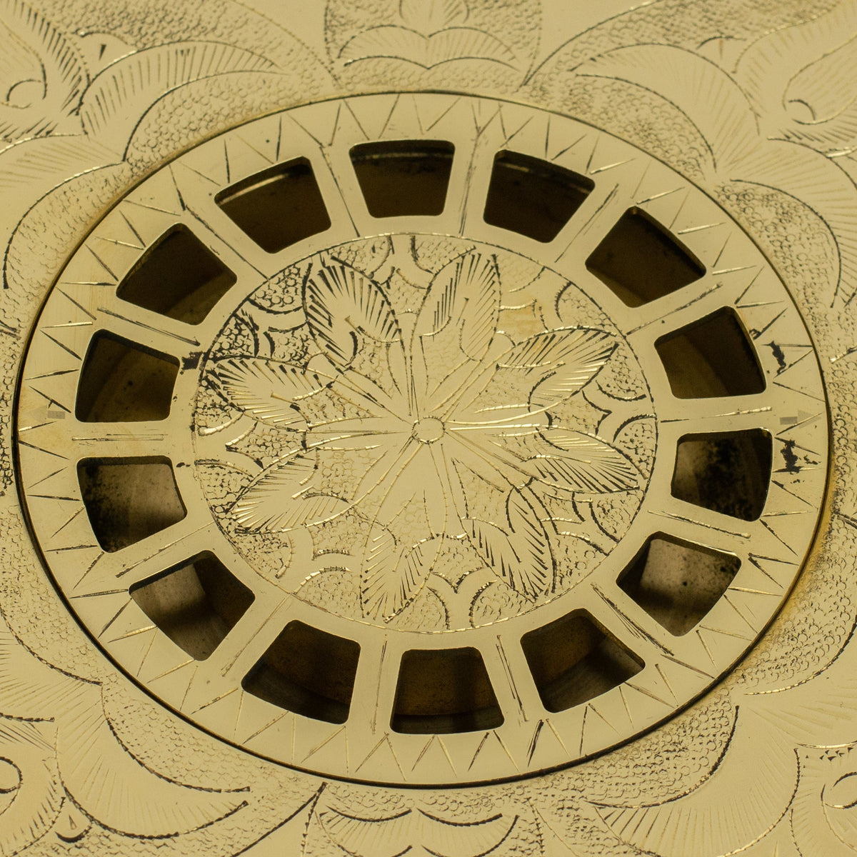 Engraved Traditional Style Brass Floor Drain | Shower floor