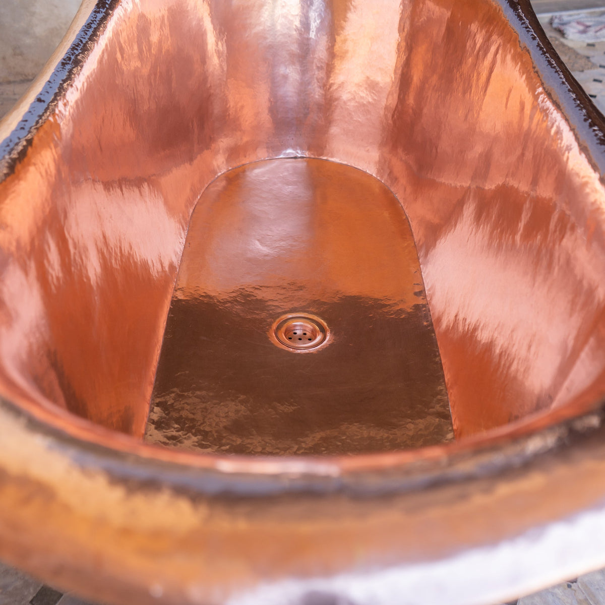 Vintage Handmade Freestanding Solid Copper Bathtub