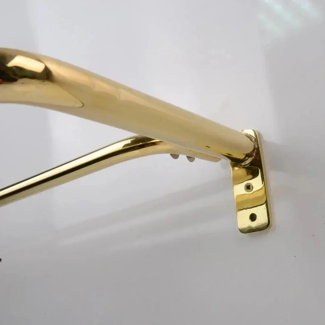 French Return Brass Double Curtain Rod With Solid Brass Rings For Drapery