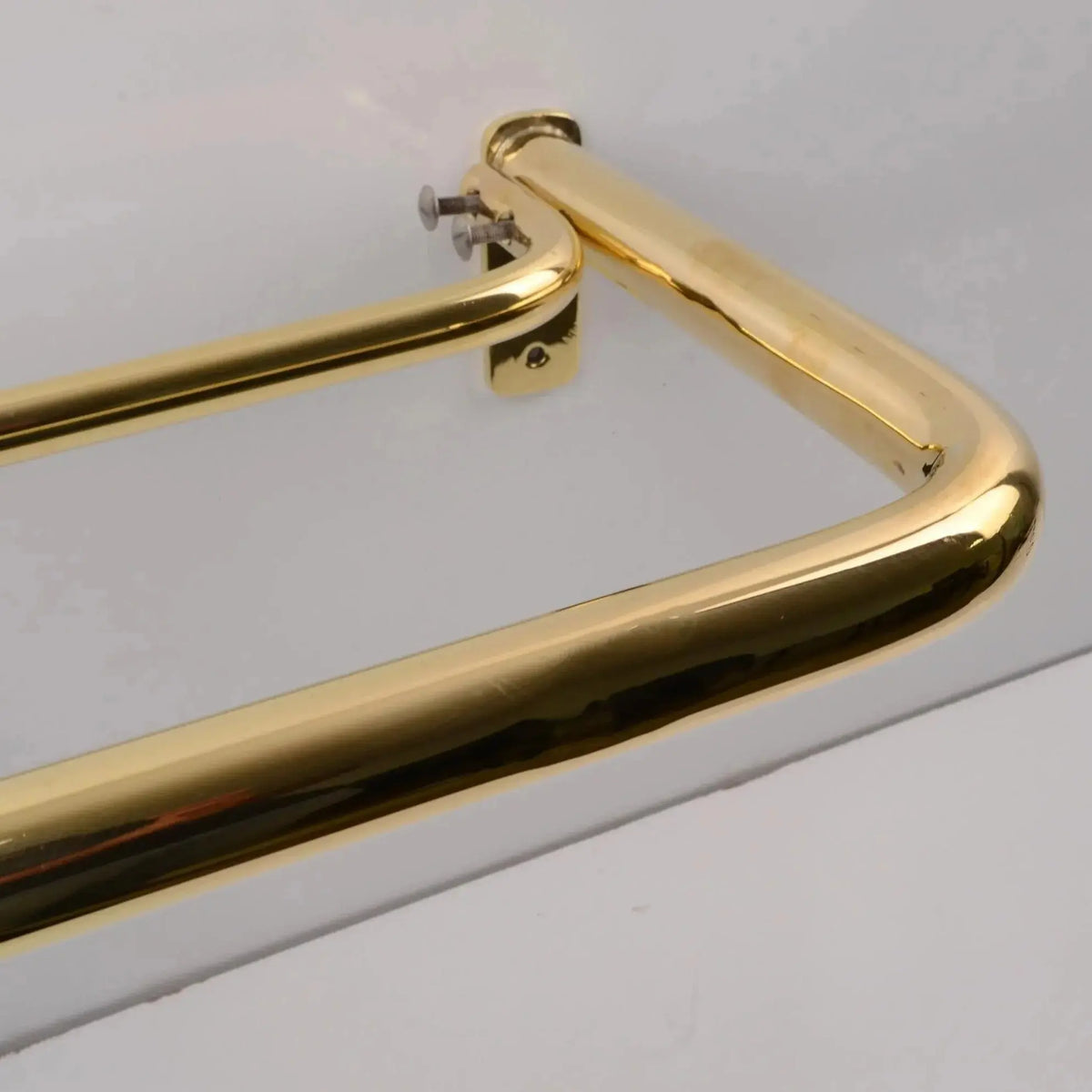 French Return Brass Double Curtain Rod With Solid Brass Rings For Drapery