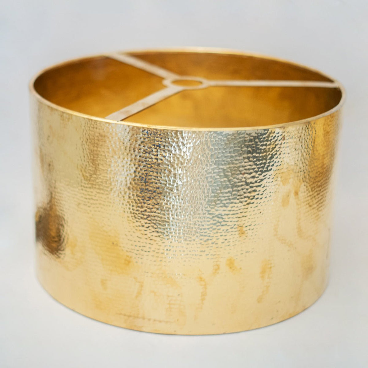 Hammered Brass Cylinder Pendant Light, Unlacquered Brass Pendant Light