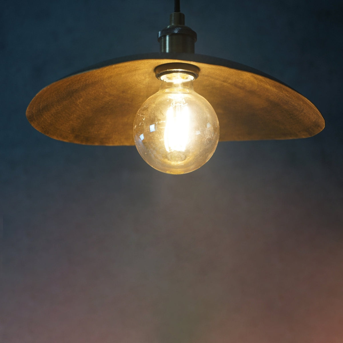 Hammered Bronze Finish Bowl Plate Pendant Light, Solid Brass Ceiling Light