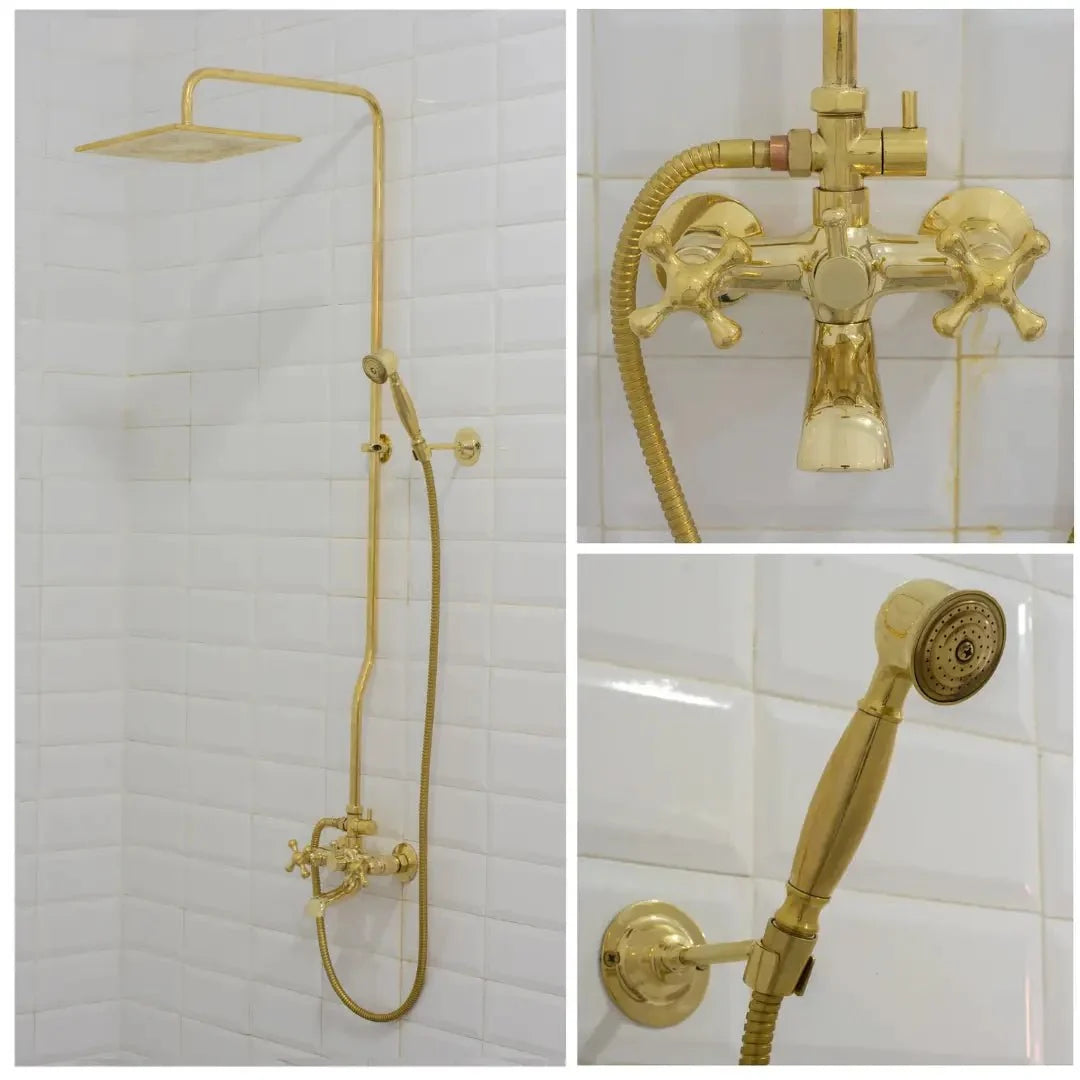 Heritage - Unlacquered Brass Exposed Shower System With Tub Filler