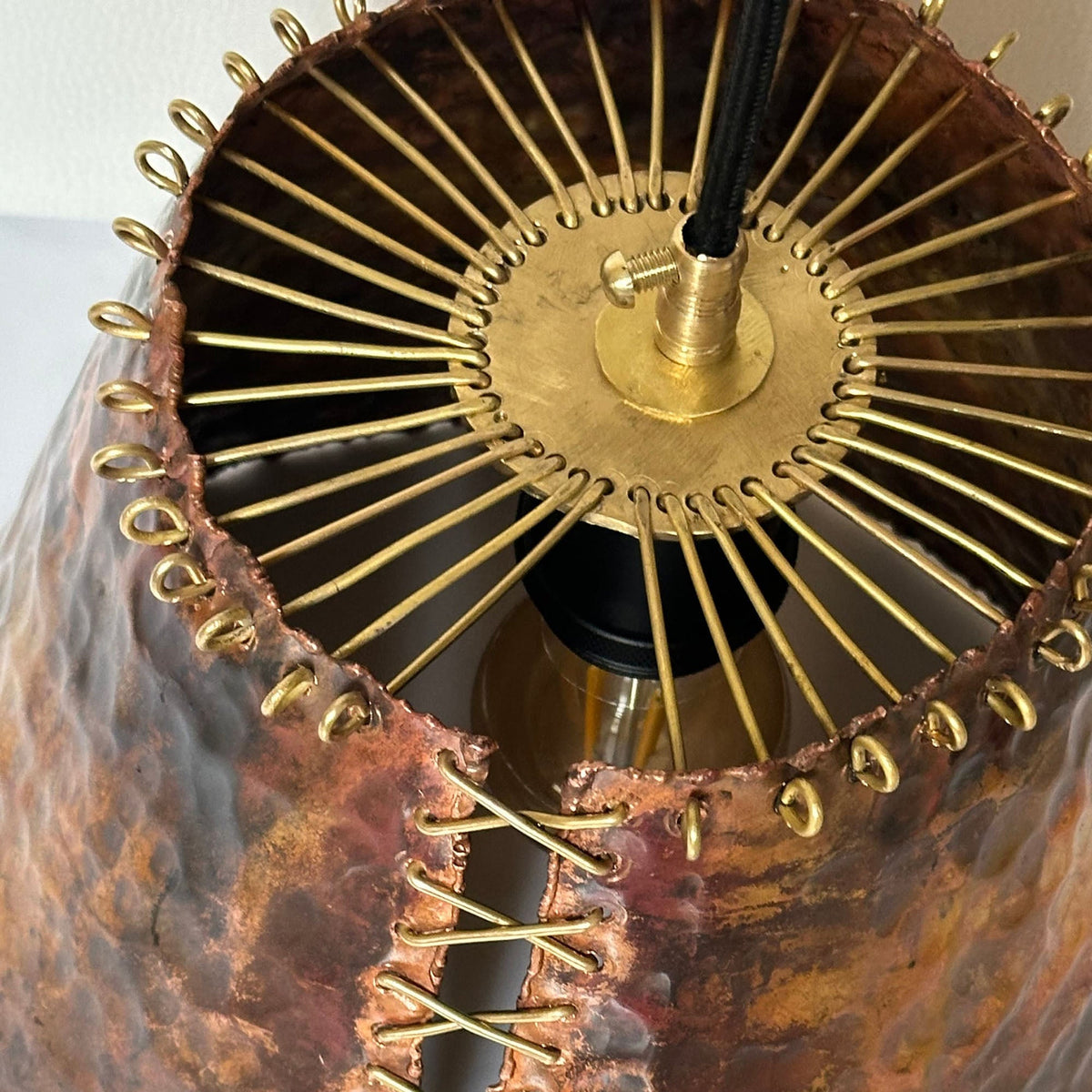 Handcrafted Copper Farmhouse Lighting. Hanging Ceiling Light Perfect for Kitchen or Bathroom.
