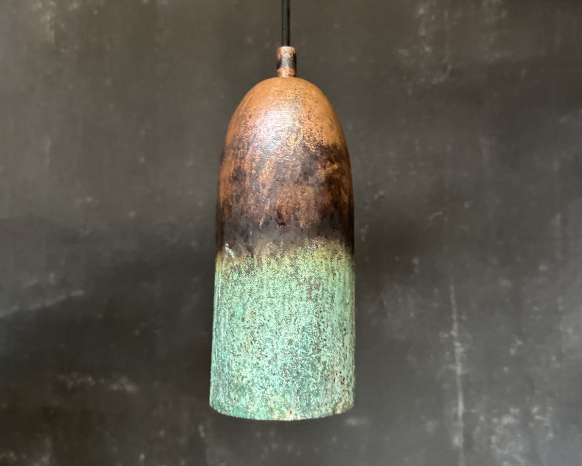 Set of 3 Copper Pendant Lights – Green Patina Finish