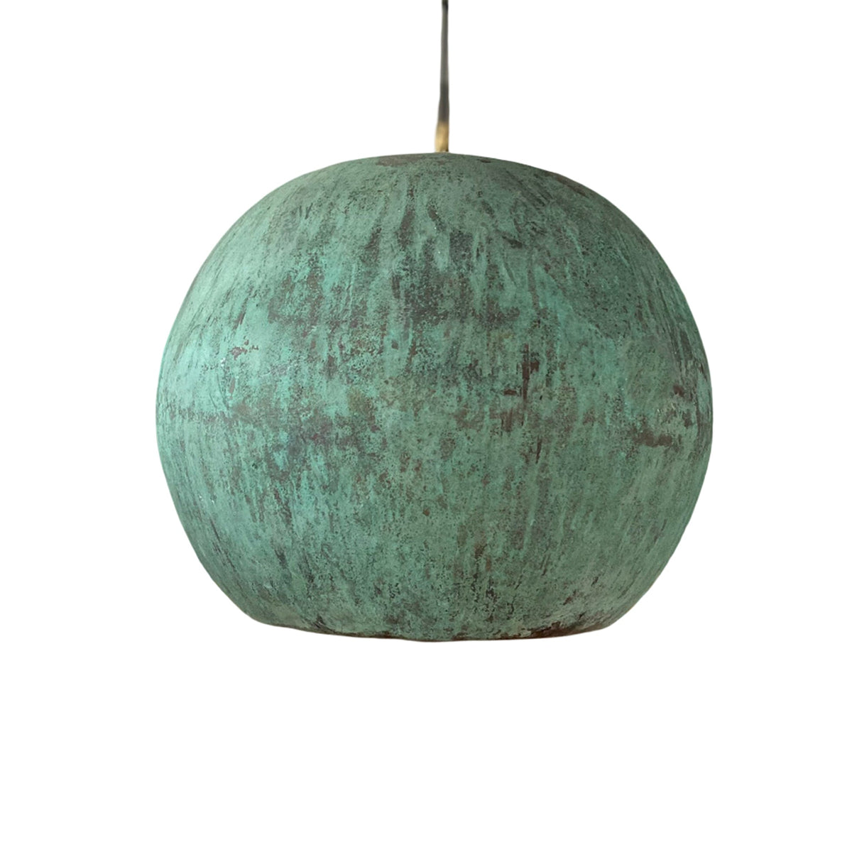 Oxidized Copper Round Pendant Light, Farmhouse light fixture