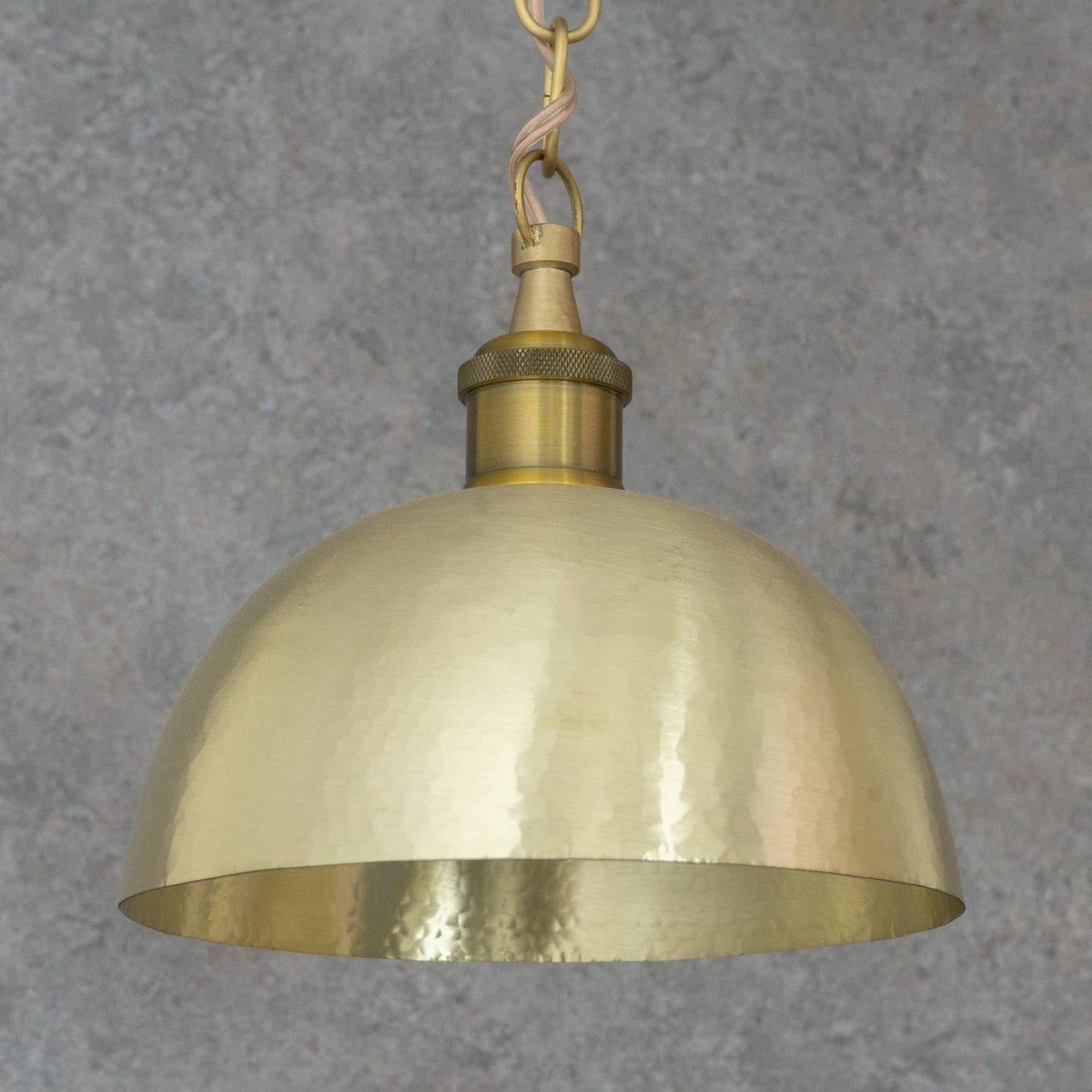 Luminous Soft-Hammered Brass Dome Pendant - Traditional Moroccan brass Light