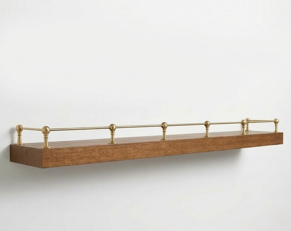 Solid Brass Gallery Rail for Kitchen Shelves & Mantels
