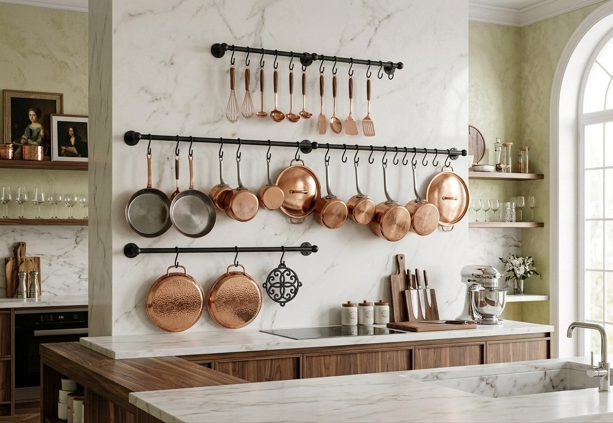 Matte Black Pot Rail - The Utensil Rail